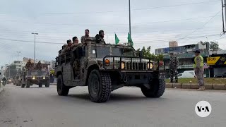 Lebanese army convoys seen heading toward IsraeliLebanese border as part of ceasefire deal [upl. by Etnoek]