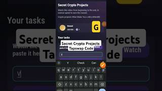 Secret Crypto Projects Tapswap Code  Crypto Projects What Make You MILLIONAIRE [upl. by Garlan]