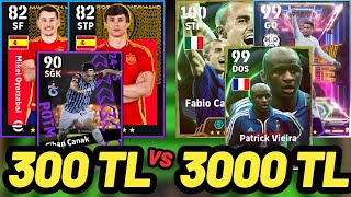 300 TL VS 3000 TL KADRO  EFOOTBALL 2025 MOBİLE [upl. by Suhploda]