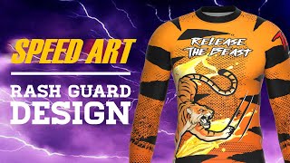 Rash Guard Design and Manufacturing  Speed Art for Print on Demand Sublimation Sportswear [upl. by Neram880]