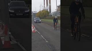 Mad Cyclist at Boness Road Grangemouth Refinery Falkirk District Scotland UK [upl. by Eydie]