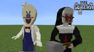 MCPE ICE SCREAM 8 ADDON  EVIL NUN and JOSEPH SULLIVAN PREVIEW [upl. by Ichabod]