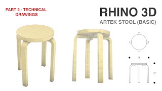 Artek Stool Model in Rhino Tutorial Basic Part 2 [upl. by Eissim]