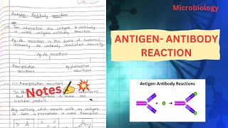 ANTIGEN ANTIBODY REACTION Notes📚 Microbiology  physiotherapy 2nd Yr💥 [upl. by Epul]