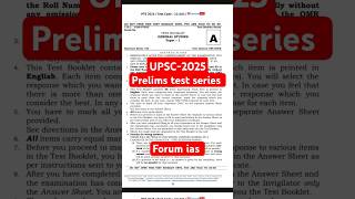 Forum ias prelims test series 2025  vision ias prelims test series 2025  upsc prelims ias [upl. by Leruj]