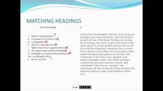 IELTS Reading  Matching Headings [upl. by Tibbitts]