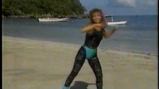 Denise Austin Black Unitard and Blue Shorts Part12 [upl. by Acinoev554]