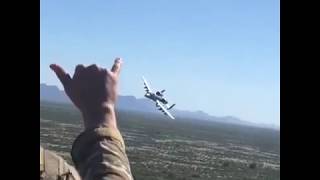 USAF  Two A10 Thunderbolt make a low pass [upl. by Vinn264]