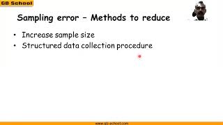 Sampling error Methods to reduce [upl. by Boak659]