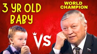 3 Year Old Chess Prodigy is Absolutely Insane amp Stuns a World Champion Misha vs Anatoly Karpov [upl. by Hareehat822]