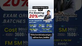 CA INTER COST FM SM LIVE EXAM ORIENTED BATCH I CA AMIT SHARMA AIR 30 [upl. by Ennej860]