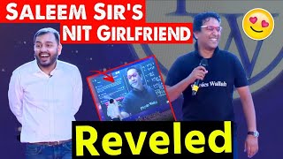 Saleem Sir Girlfriend Revealed  Saleem Sir GF Ayushi mam ♥️ physicswallah pwmotivation [upl. by Katharine164]