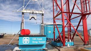 Hazardous Container Drop Testing in Slow Motion at Sandia’s 185’ Drop Tower [upl. by Aleka181]