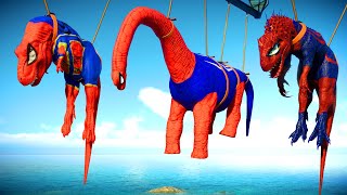 NEW Spiderman TRex vs Spiderman IRex vs Venom Carno Dinosaurs Fight Jurassic World Evolution 2 [upl. by Anikas526]