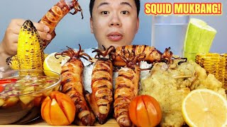 SQUID MUKBANG  Inihaw na Pusit at Calamares Mukbang  Seafood Mukbang  Mukbang  Asmr  Asmr Sound [upl. by Davena]