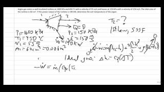 Thermodynamics Example Adiabatic turbine 1 [upl. by Kcired]