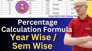 DU Percentage Calculation formula SOL Regular Ncweb Sem Wise  year Wise  Aggregate [upl. by Lesnah]