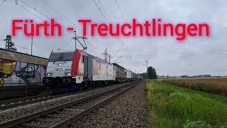 Von Fürth Bayern Gbf nach Treuchtlingen mehrmalige S Bahn Überholung und viele Vectron ohne Zug [upl. by Bonnell]