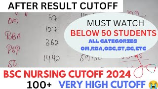 👉BSC NURSING CUTOFF 2024 LOW OR HIGH HIGH RANKS😱cutoff bscnursing jkbopee ranks [upl. by Yevad]