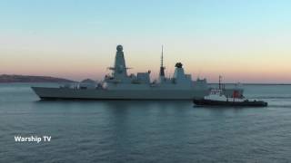 HMS DIAMOND D34 LEAVES DEVONPORT AT WESTERN KINGS AND CROSSES FIRESTONE BAY  19th January 2017 [upl. by Rehctaht]