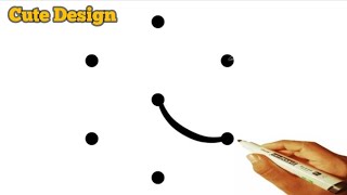 How to draw beautiful drawing from dots  Easy Dots Design  3×2 dots design drawing [upl. by Nad]