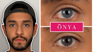 Realistic Contact Lens Design  ONYA Contact Lenses Axis Gray Edit Blue [upl. by Onifur]