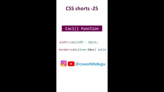 calc function in css  css tutorials  css in telugu css webdevelopment [upl. by Brandais233]