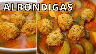 How To Make THE BEST ALBONDIGAS De Pollo En Caldo Mexican Meatball Soup [upl. by Nairim]