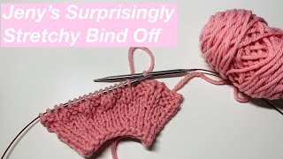 Knitting tutorial Jeny’s Surprisingly Stretchy Bind Off  JSSBO [upl. by Nylannej464]