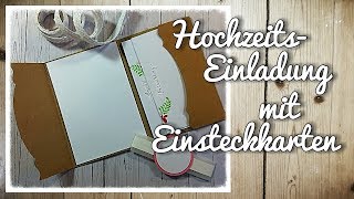 Hochzeitseinladung mit Einsteckkarten  Pocketfold Karten selber basteln [upl. by Emelyne31]