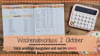 Wochenabschluss 2 Oktober🎃 Das ging ins Minus Richtig unnötige Ausgaben🎃 Geld Sparen [upl. by Leaffar]