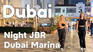 Dubai 🇦🇪 Night Dubai Marina JBR 4K Walking Tour [upl. by Nylorahs]