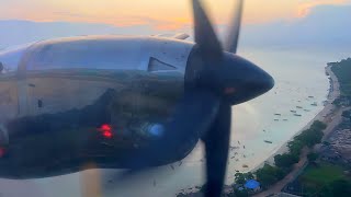 As Salaam Air EMB 120 Incredible Sunset Landing in Zanzibar [upl. by Thinia909]