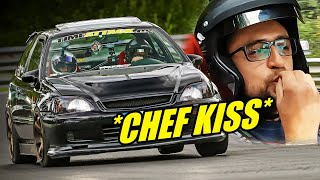 INSANE K20 Honda EK4 Rev Limiter Party VTEC Nürburgring [upl. by Obie927]