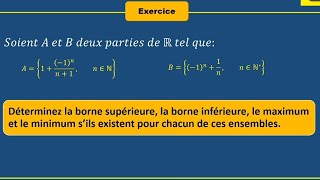 Borne supérieure et inférieure  Exercice corrigé [upl. by Schwerin]