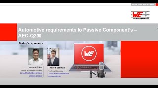 Würth Elektronik Webinar Automotive requirements to Passive Components – AECQ200 [upl. by Nnauol125]