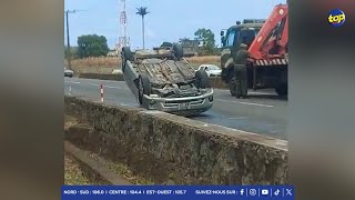 À Beau Songes  une voiture percute un parapet… aucun blessé à déplorer [upl. by Htiel489]