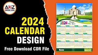 Calendar Design in CorelDraw Tutorial  Download Free CDR File  A2Z Graphic Guide [upl. by Teilo]