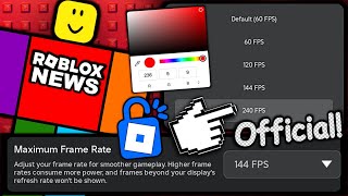 FINALLY THESE UPDATES ARE HERE OFFICIAL FPS UNLOCKER amp AVATAR COLOUR PALETTE ROBLOX NEWS [upl. by Av253]