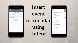 How to Insert an Event to Calendar Using Android Intent [upl. by Attekal]