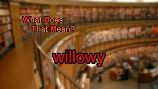 What does willowy mean [upl. by Colman]