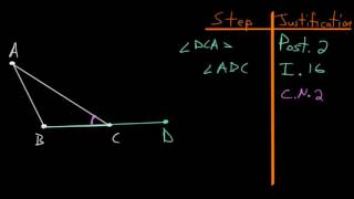 Euclids Elements Book 1 Proposition 17 Angles In A Triangle [upl. by Ahrens818]