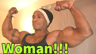 How to get Huge Biceps  FBB Tall Girl Renne Toney Female Muscle Growth Trick bodybuildingcom [upl. by Eriam]