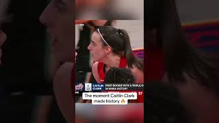 🚨 THE MOMENT CAITLIN CLARK BECAME THE FIRSTEVER WNBA ROOKIE TO RECORD A TRIPLEDOUBLE ⭐️ ️shorts [upl. by Alyss561]