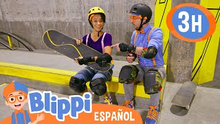 Pista de patinaje con Blippi y Meekah  Blippi Español  Videos educativos para niños [upl. by Lorola]