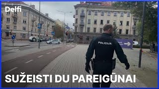 Vilniaus centre vyras šovė į policininkus įtariamąjį sulaikė „Aro“ kovotojai [upl. by Osnola60]