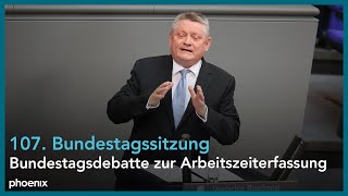 Bundestagsdebatte zur bürokratiearmem Regelung der Arbeitszeiterfassung am 260523 [upl. by Sholley581]