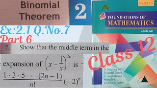 Class 12Binomial TheoremEx21 part 6 Qno 7 all neb class12 viralvideo [upl. by Holly]