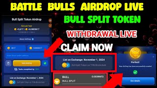 Battle Bulls Withdrawal l Bull Split Token Claim Live l Smart Wallet Connect l Battle token sell [upl. by Kuth]