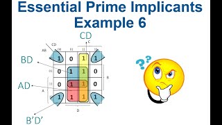 35 Prime Implicant and Essential Prime Implicants  Example 6 [upl. by Darnoc]